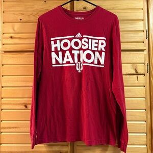 Adidas Hoosier Nation Long Sleeve Go-To Tee, Size M